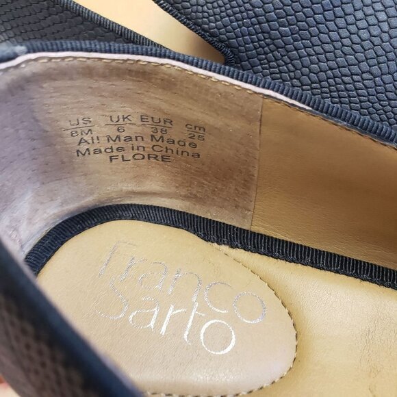 Franco Sarto Flore Black White‎ Academia Reptile Slip-On Womens Shoes Size 8 - Picture 6 of 11